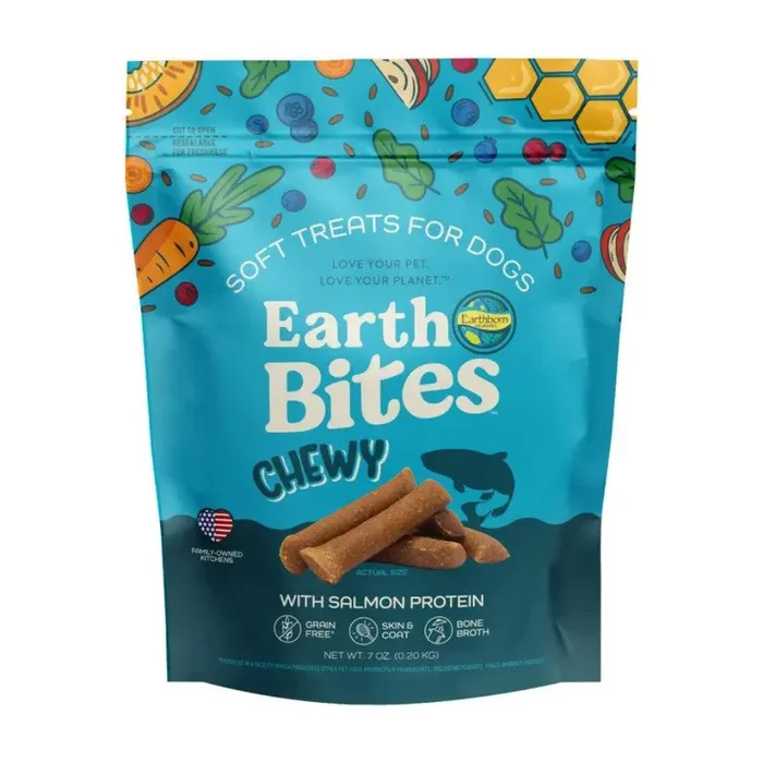 Earthborn Holistics EarthBites Chewy Salmon Dog Treats, 7-oz