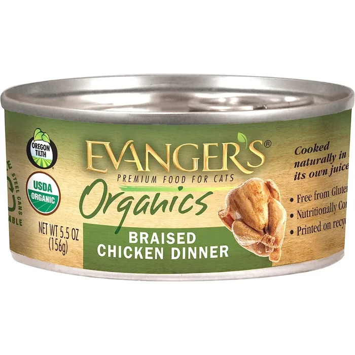 Evanger’s Organic Braised Chicken Dinner For Cats
