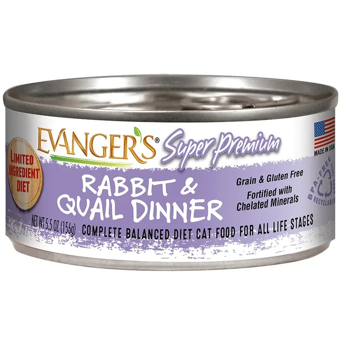 Evanger’s Super Premium Rabbit And Quail Dinner For Cats