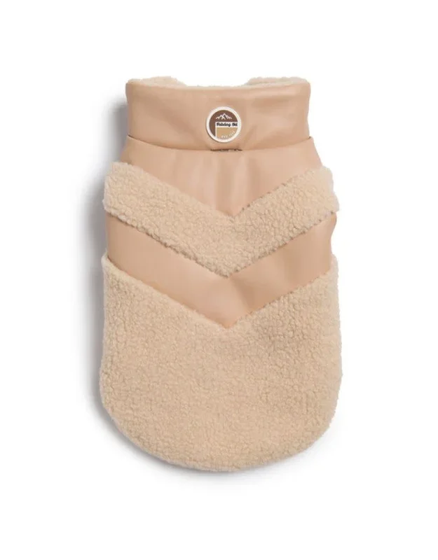 FAB DOG Leather Shearling Puffer Tan