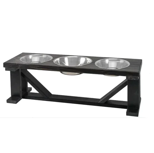 Farmhouse 3-Bowl Elevated Dog Feeder
