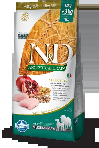Farmina N&D K9 AG Select Chicken Pomegranate Adult Med/Maxi