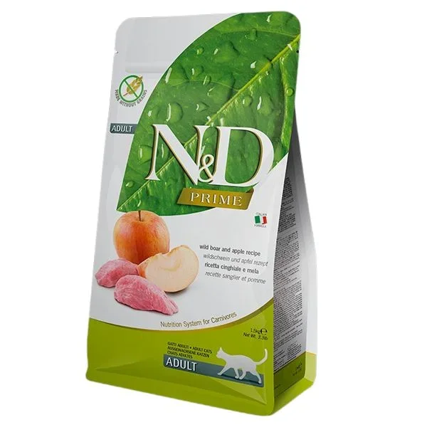 Farmina N&D Prime Grain Free Dry Cat Food – Boar & Apple – 11lb Bag