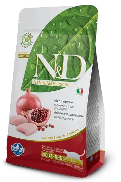 Farmina N&D Prime Neutered Grain Free Dry Cat Food – Chicken & Pomegranate – 11lb Bag