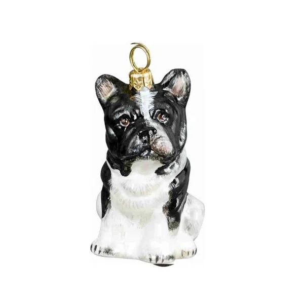 French Bulldog Black & White Ornament by Joy To The World