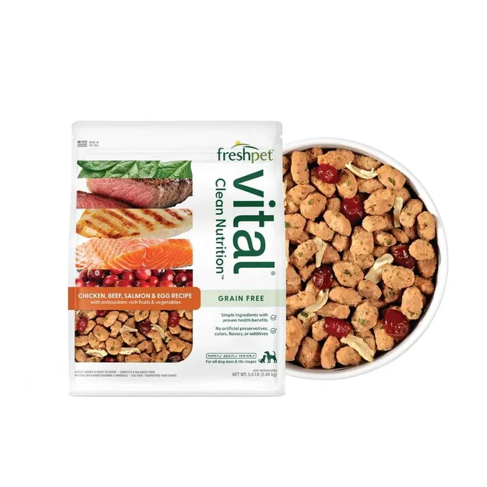 Freshpet Vital, Fresh Dog Food, Grain Free Chicken, Beef, Salmon, & Egg Recipe, 5.5 Pounds – Not Ava