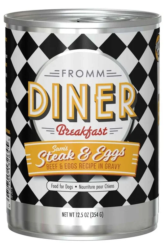 Fromm Diner Breakfast Sam’s Steak & Eggs, Beef & Egg Wet Dog Food, 12.5 Ounces