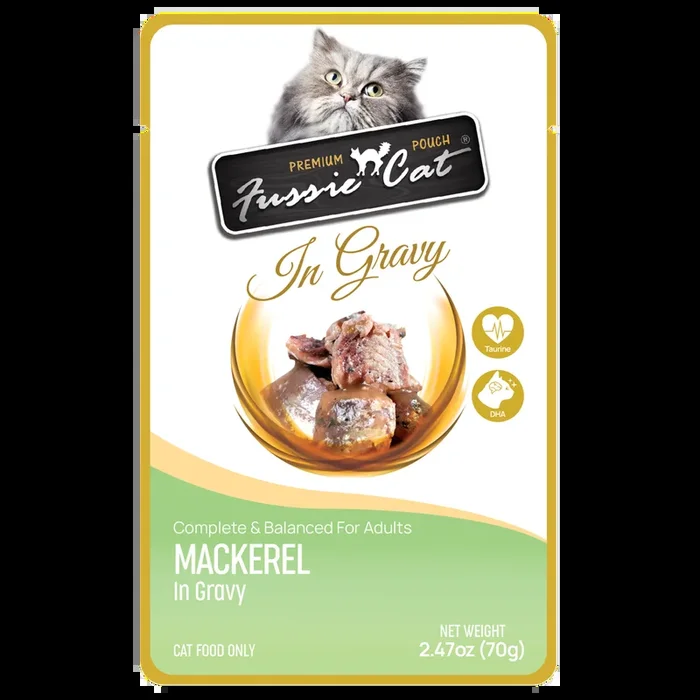 Fussie Cat Mackerel in Gravy Pouch 2.47oz