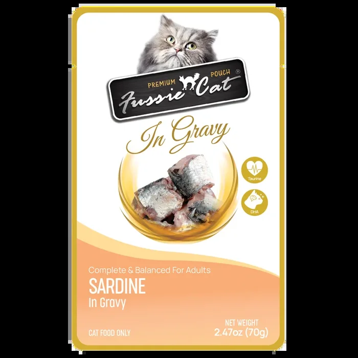 Fussie Cat Sardine in Gravy Pouch 2.47oz