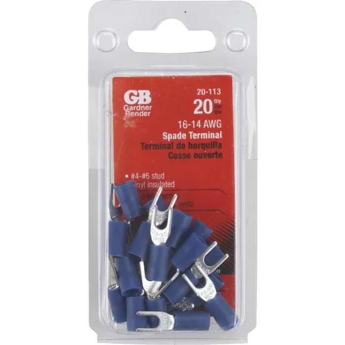 Gardner Bender 16 to 14 AWG #4 to #6 Yes Spade Terminal (20-Pack)