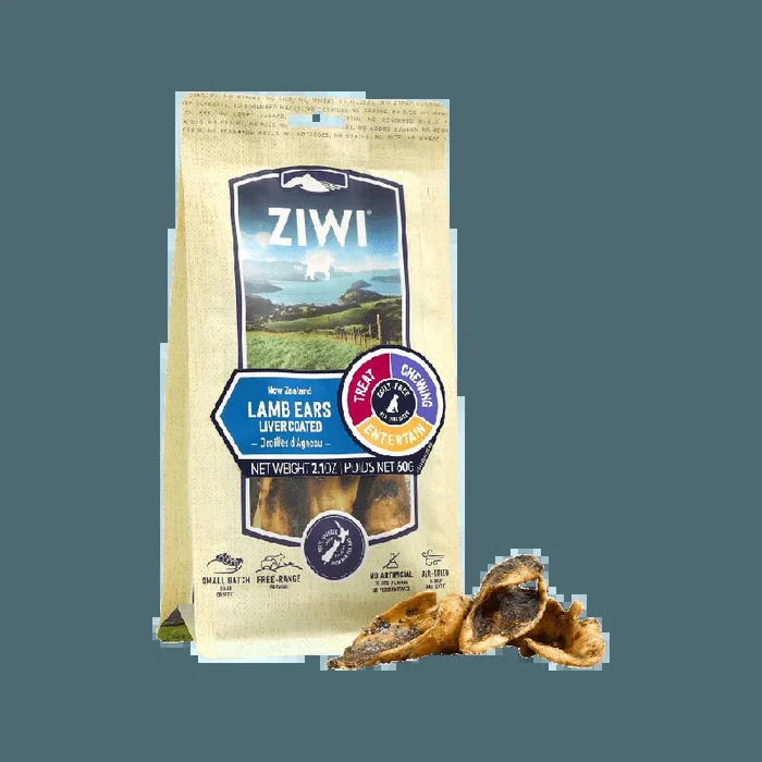 Gently Air Dried Liver Coated Lamb Ears Dog Treats