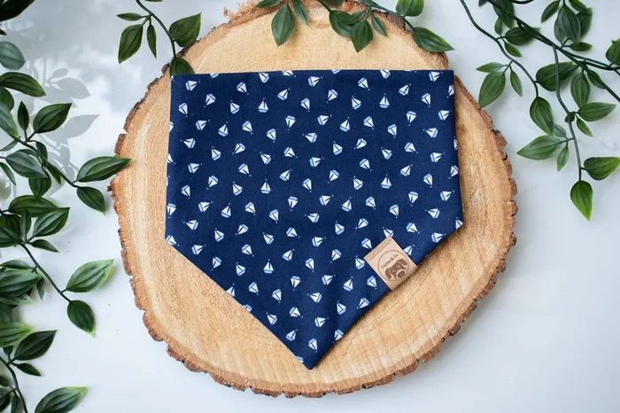 Gone Sailing – Dog Bandana Tie-On with Snap Buttons