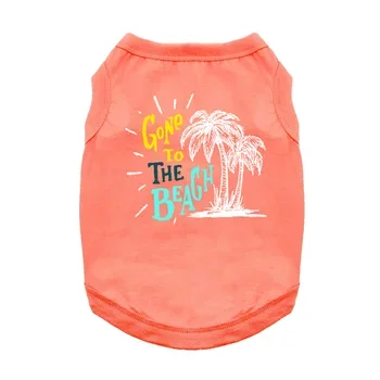 Gone To The Beach Dog Tank Top – Coral