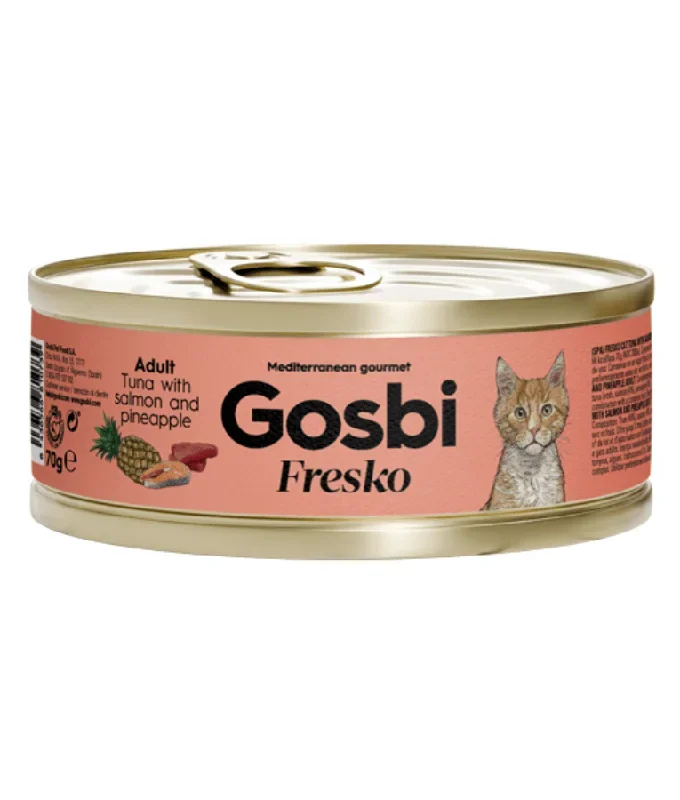 Gosbi – Fresko, Tuna with Salmon and Pineapple, Complementary Adult Wet Cat Food – 70g