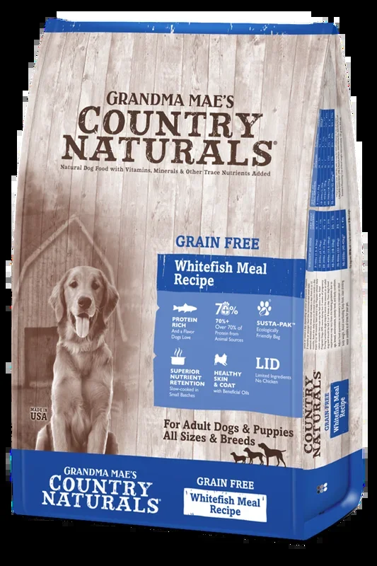 Grandma Mae’s Country Naturals Limited Ingredient Diet Grain Free Whitefish Meal Recipe Dry Dog Food