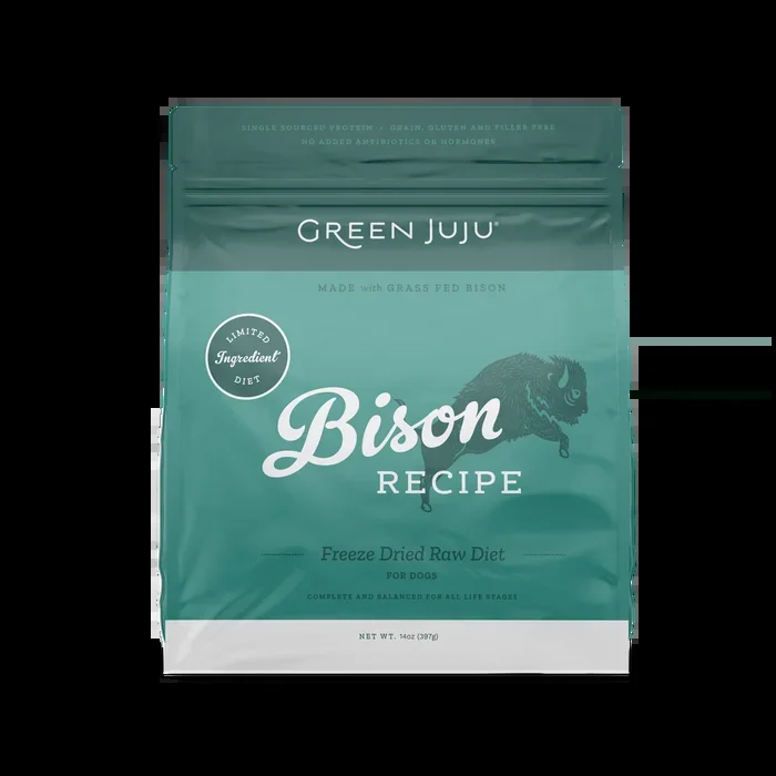 Green Juju Freeze Dried Raw Bison Recipe for Dogs