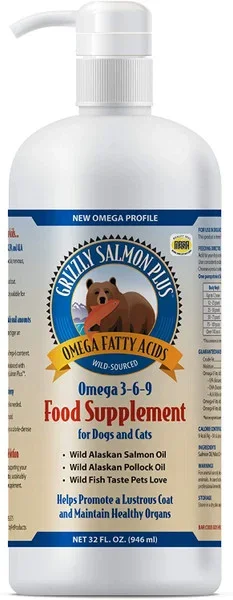 Grizzly Salmon Oil Plus for Dogs & Cats 32oz