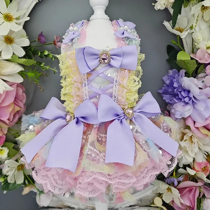 Handmade Luxury Dog Dress Princess Lace Tutu
