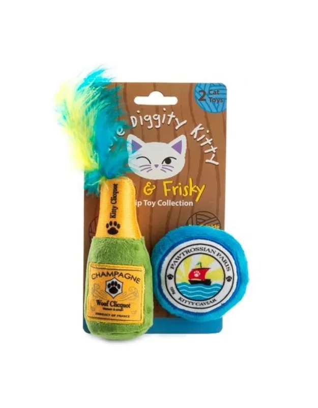 HAUTE DIGGITY DOG Kitty Clicquot Bottle & Caviar Organic Catnip Toy