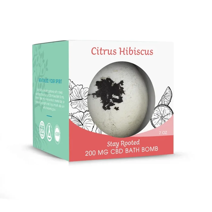 Healthy Roots CBD Bath Bomb Citrus Hibiscus 200mg