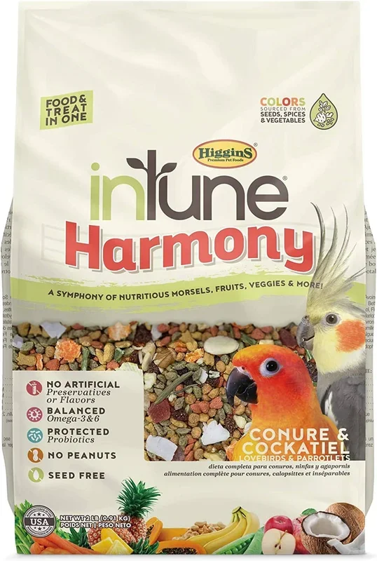 Higgins Intune Natural Harmony Conure and Cockatiel Bird Food – 2 Lbs