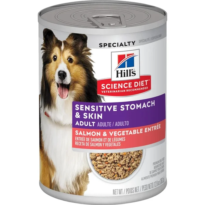 Hill’s® Science Diet® Adult Sensitive Stomach & Skin Salmon & Vegetable Entrée Wet Dog Food