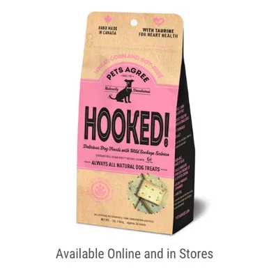 Hooked! – Wild Salmon Grain-Free Biscuits For Medium to Larger Dogs Pets Agree 1lb Bag