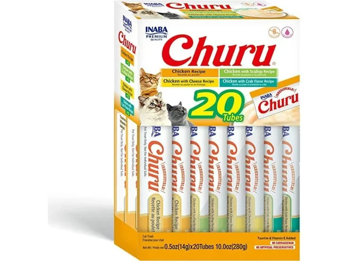 Inaba Churu Chicken Churu Puree Variety Pack Cat Treats, 20-pk box