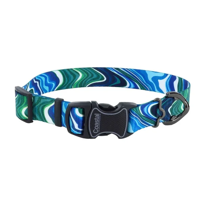 Inspire Adjustable Fashion Dog Collar, Malachite Magic, Medium