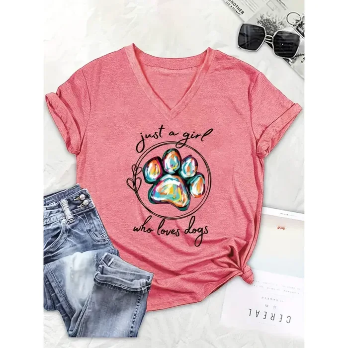 Just A Girl Who Loves Dogs Shirt Pink