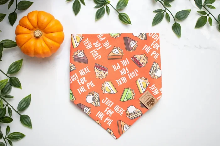 Just Here For Pie – Dog Bandana Tie-On with Snap Buttons