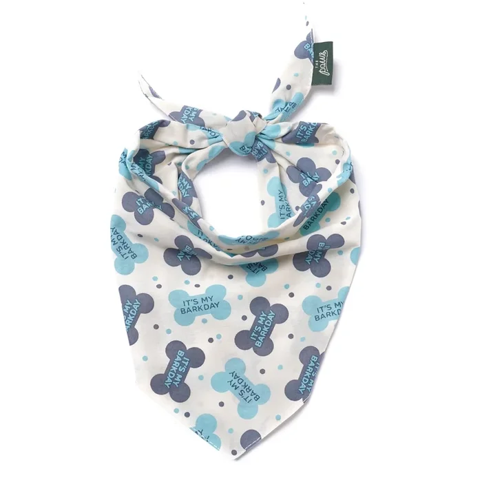 Let’s Pawty Blue Dog Bandana