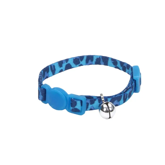 Li’l Pals® Adjustable Breakaway Kitten Collar, Blue Leopard, 5/16