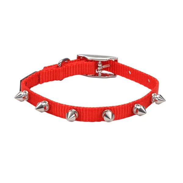 Li’l Pals® Spiked Nylon Dog Collar, Red, Petite Small
