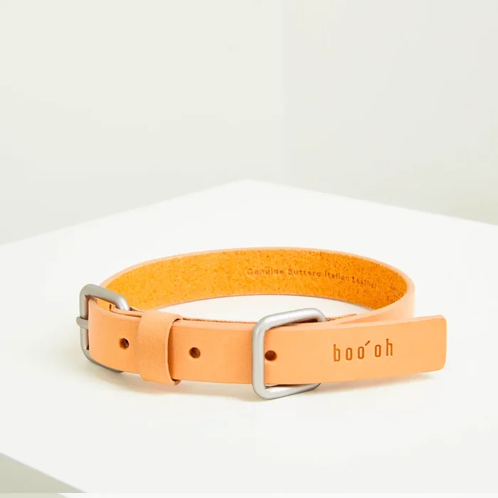 Lumi Italian Leather Dog Collar – Tan
