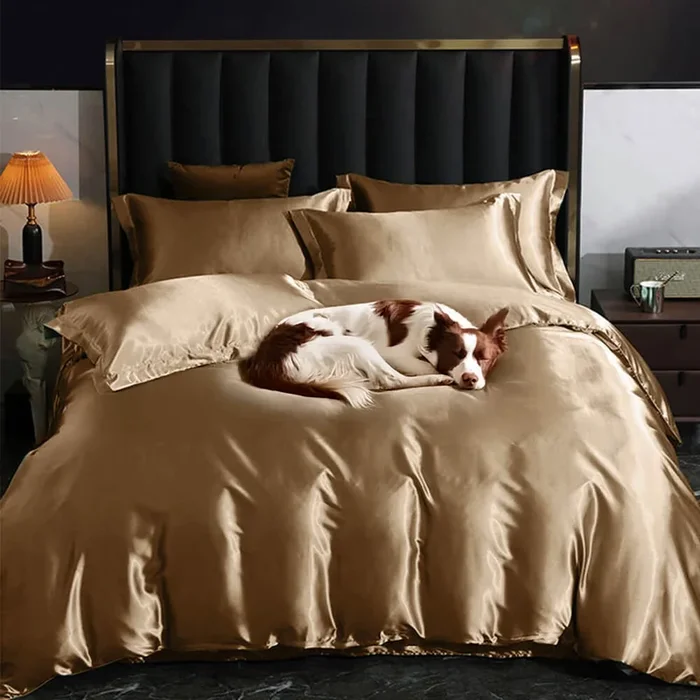 Luxurious Cooling Glossy Double-Sided Satin Bed Sheet Set