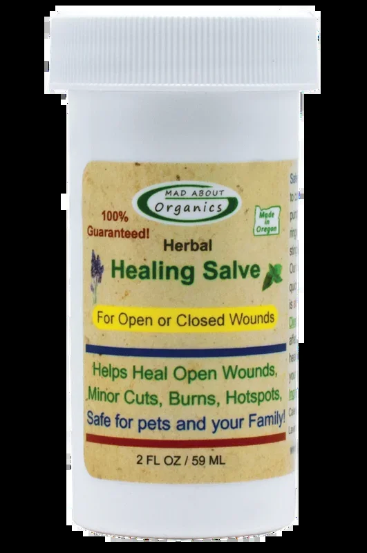 Mad About Organics All Natural Herbal Skin Wound Healing Salve for All Pets, 2oz