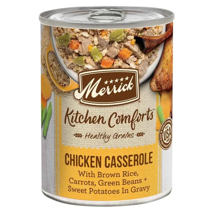 Merrick Kitchen Comforts Natural Adult Wet Dog Food With Gravy, Chicken Casserole With Rice, 12.7 Ou