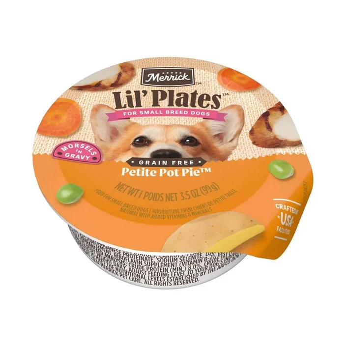 Merrick Lil’ Plates Grain Free And Gluten Free Natural Small Dog Wet Dog Food, Soft Petite Pot Pie R