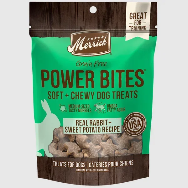 Merrick Power Bite Real Rabbit and Sweet Potato Recipe Dog Treat