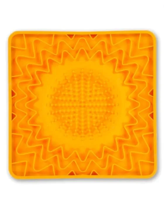 MESSY MUTTS Framed Interactive Lick Mat Bowl 10 X 10 Orange