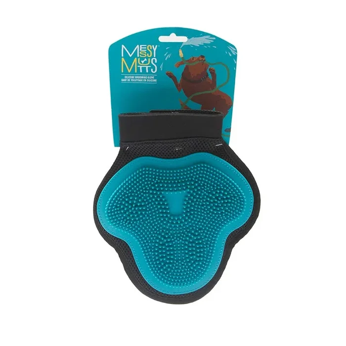 Messy Mutts Grooming Glove for Dog or Cats – Blue