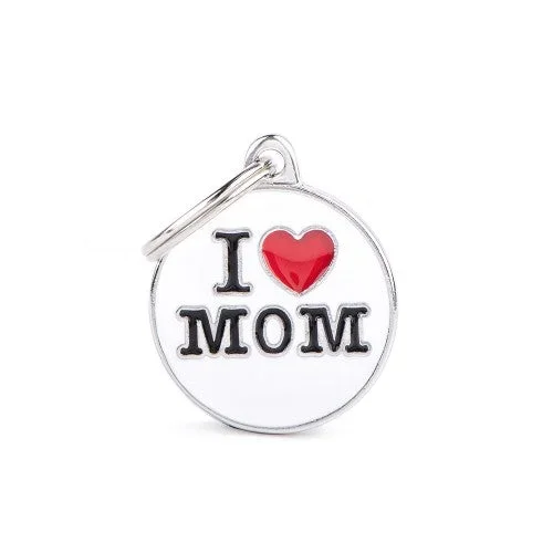 MyFamily Charms Small “I Love Mom” ID Tag