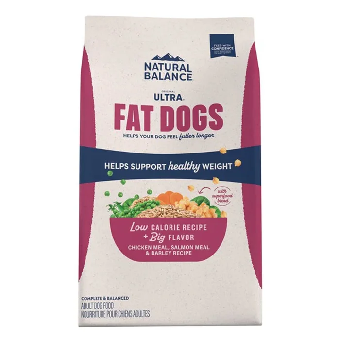Natural Balance Fat Dogs Low Calorie Dry Dog Food – Chicken, Salmon, & Barley – 24lb