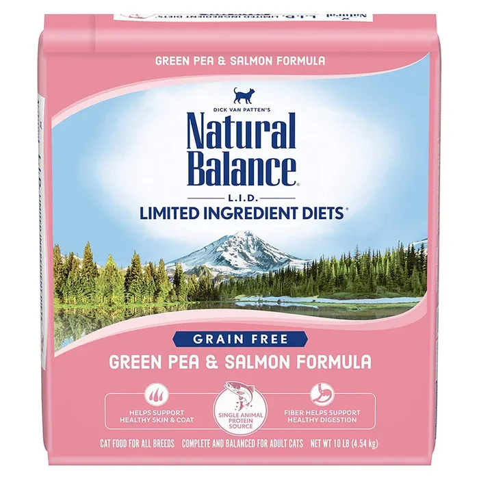 Natural Balance L.I.D Limited Ingredient Diet Dry Cat Food – Green Pea & Salmon – 10lb Bag