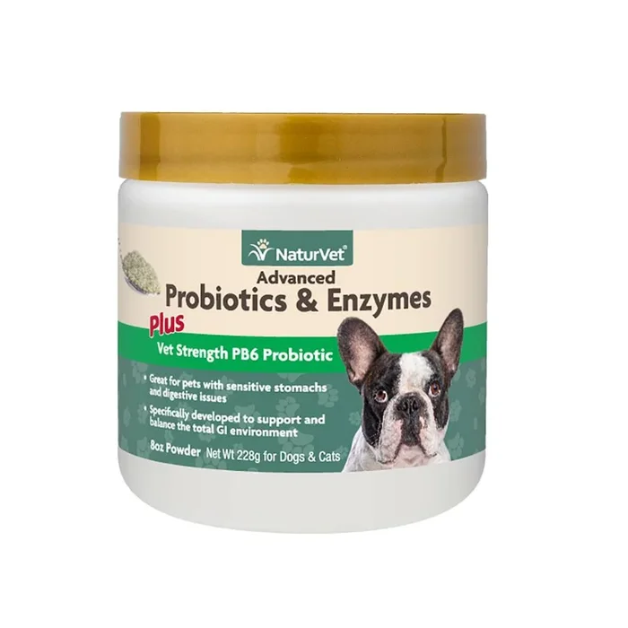 NATURVET Vet Strength Advanced PB6 Probiotics and Enzymes for Dogs and Cats