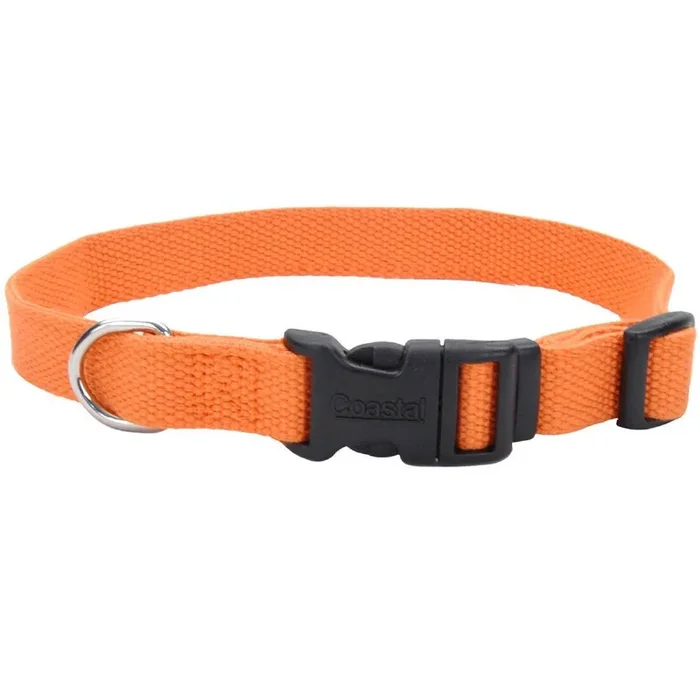 New Earth® Soy Adjustable Dog Collar, Pumpkin, 5/8