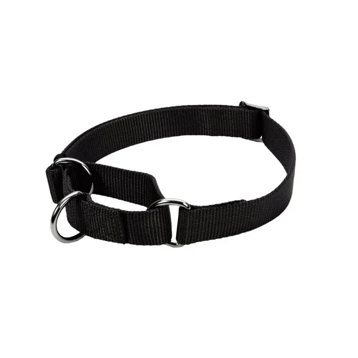 No! Slip® Martingale Adjustable Dog Collar, Black, 3/4