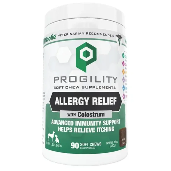 Nootie Progility Allergy Relief Large Soft Chew Supplement for Dogs, 90-count