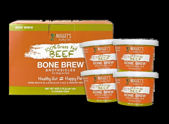 Nugget’s Healthy Eats 100% Grass-Fed Beef Brothsicles Bone Brew for Dogs and Cats